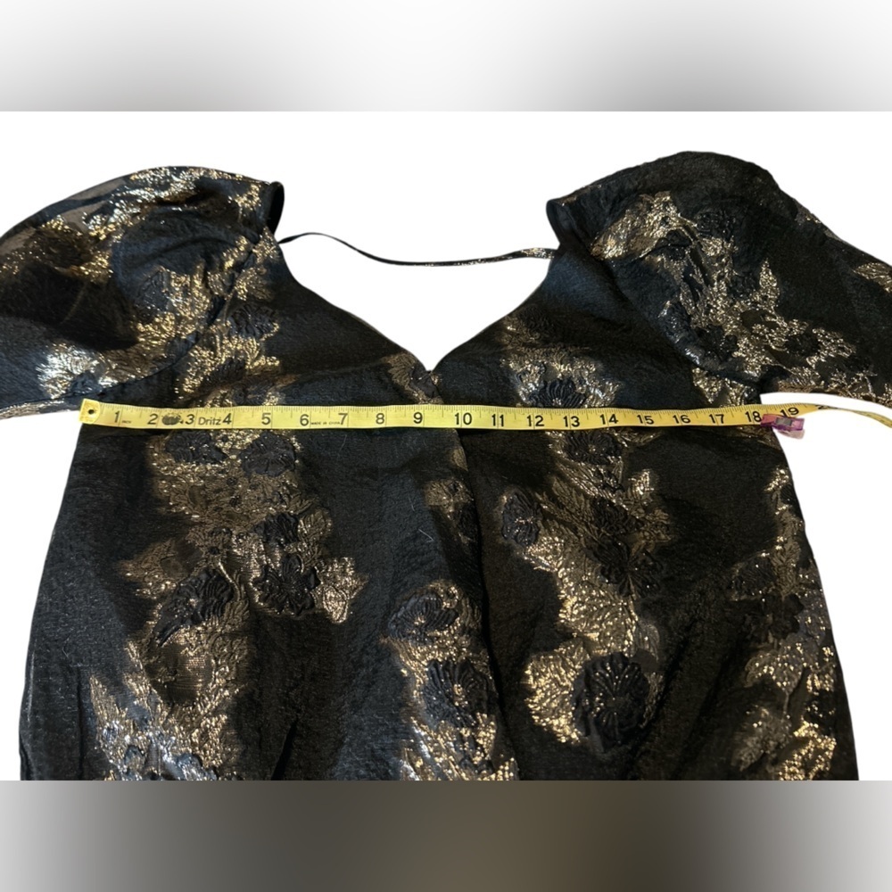 Buddy Love Black Tan Fitted Embellished Bodysuit Blouse Sz S - Picture 11 of 11